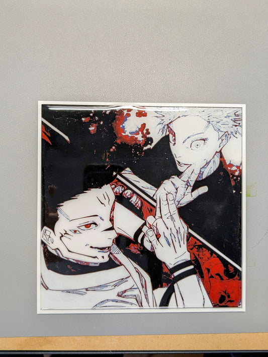 Cuadro 3D de las expansiones de dominio de Gojo y Sukuna de Jujutsu Kaisen