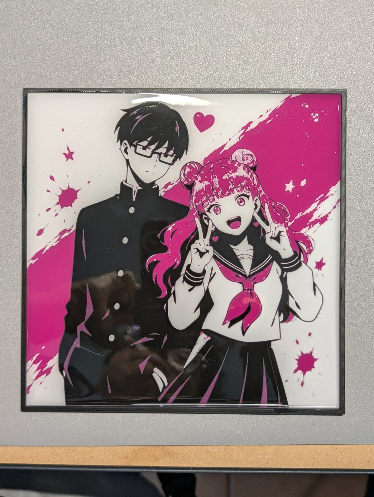 Cuadro 3D Polos Opuestos inspirado en el manga