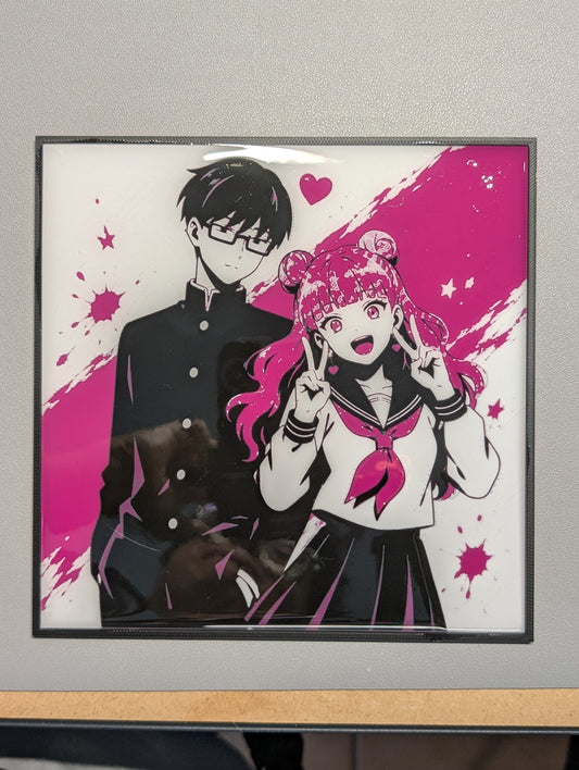 Cuadro 3D Polos Opuestos inspirado en el manga