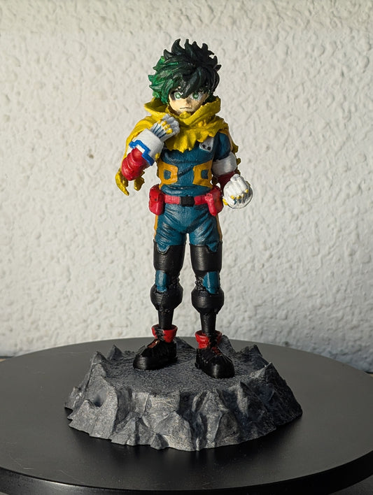 Figura 3D de Deku de My Hero Academia vista frontal