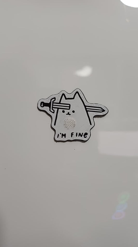 Imán 3D de gato I'm Fine